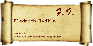 Fledrich Iván névjegykártya